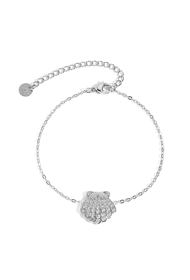 Grossiste WEC Bijoux - Bracelet Coquillage Étincelant en Acier Inoxydable