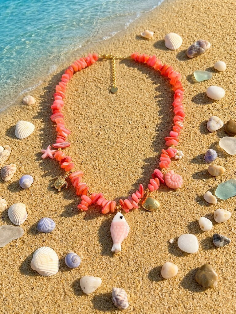 Grossiste WEC - Collier Marine Coral en Acier Inoxydable