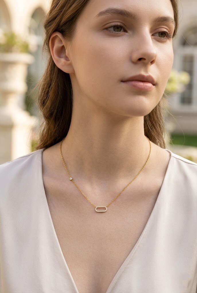Grossiste WEC - Collier en Acier Inoxydable Géométrique – Élégance Minimaliste