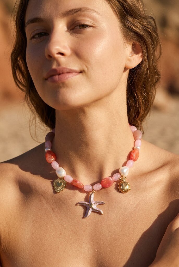 Grossiste WEC - Collier en Acier Inoxydable – Collection Bucolique & Marine aux Nuances Romantiques