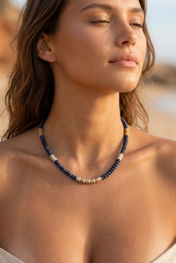 Grossiste WEC - COLLIER EN ACIER INOXYDABLE AVEC PIERRE NATURELLE