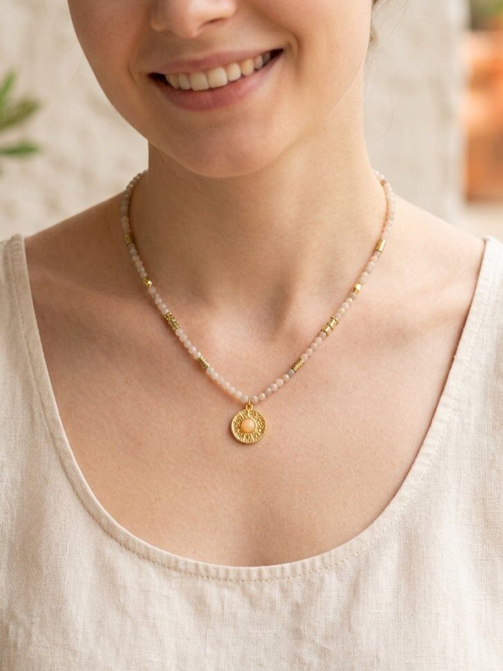 Grossiste WEC Bijoux - Collier en Acier Inoxydable + Pierres Naturelles