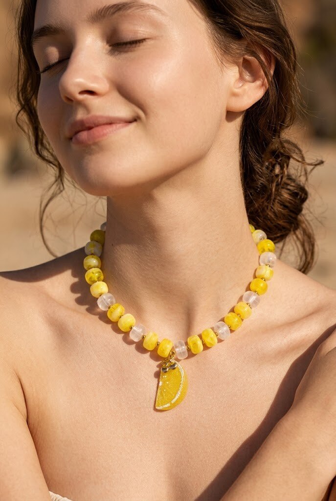 Grossiste WEC - Collier Zeste d'Été en Acier Inoxydable