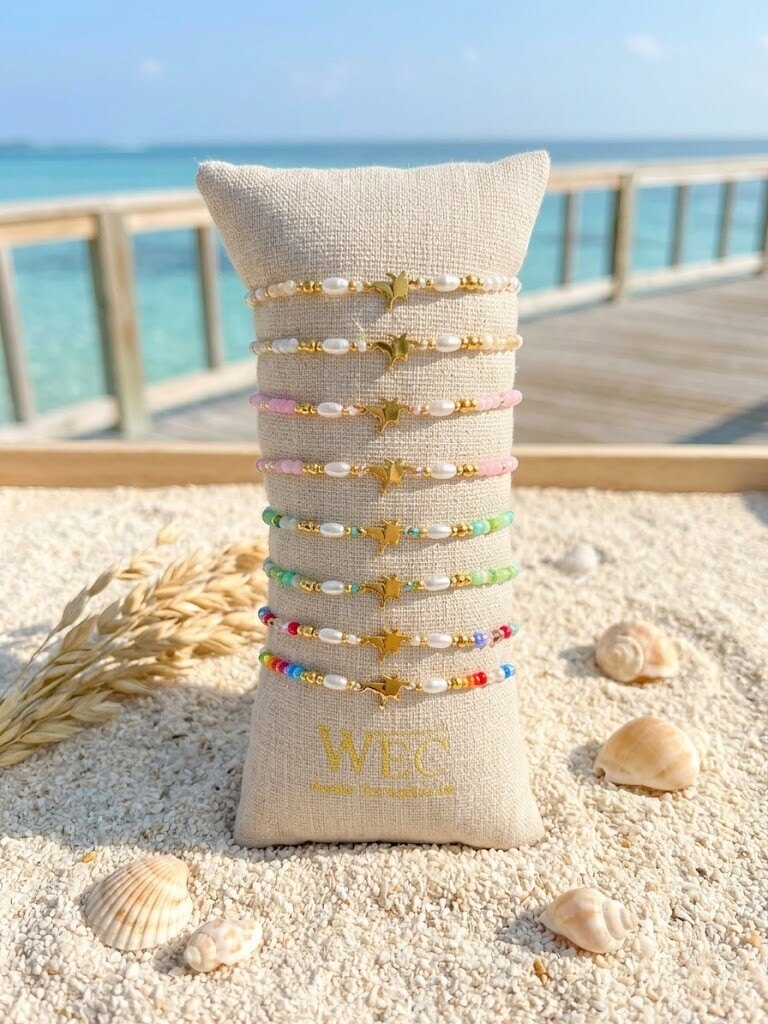 Grossista WEC - Set di 8 braccialetti in acciaio inossidabile +boudin -Collezione Aquarelle