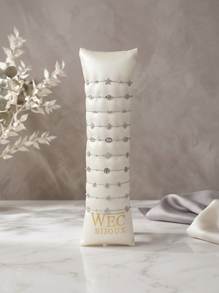 Großhändler WEC - Set aus 10 Edelstahlarmbändern+Perle-Kollektion Reiner Glanz