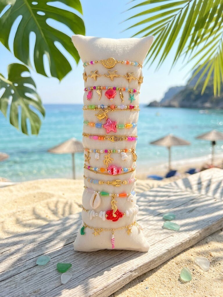 Grossiste WEC - LOT DE 12 BRACELETS EN ACIER INOXYDABLE+BOUDIN -Collection "Éclat Marin"
