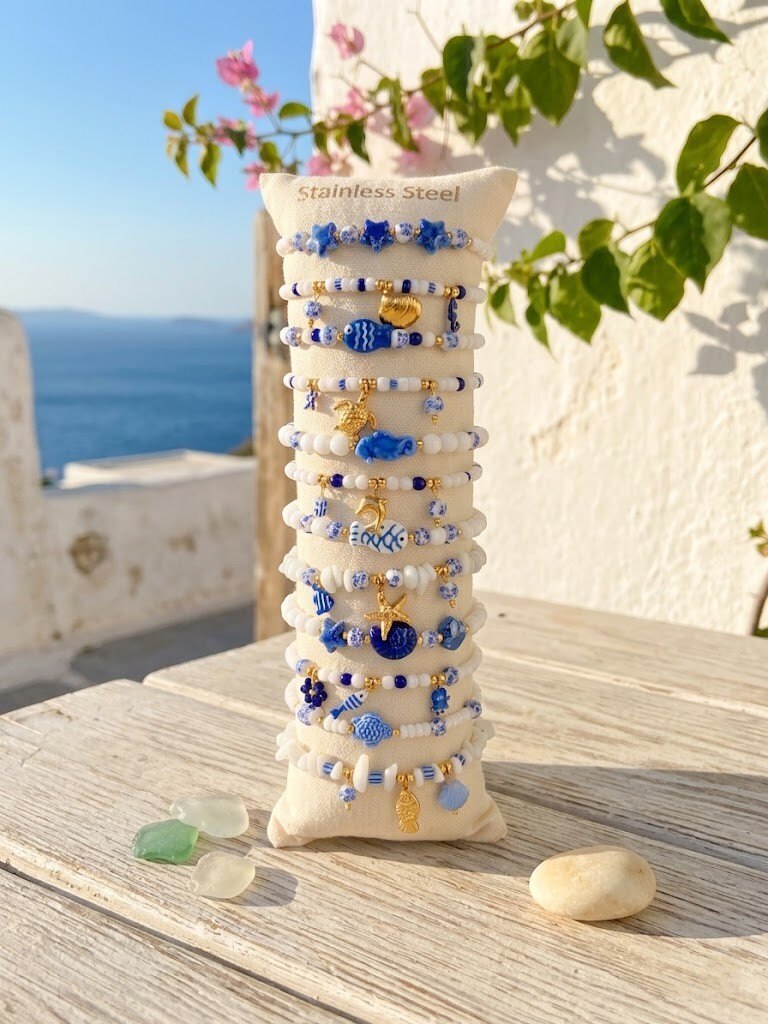 Grossiste WEC - Lot de 12 bracelets en acier inoxydable +boudin -Collection Évasion Marine