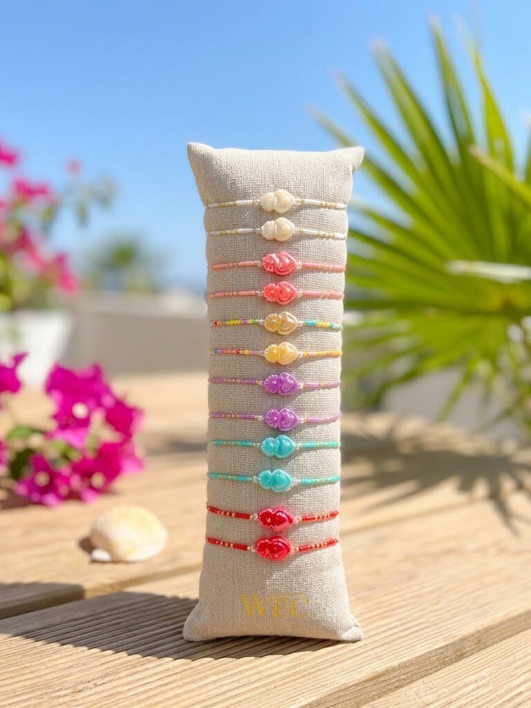 Grossista WEC - Set di 12 braccialetti in acciaio inossidabile +cordoncino -Collezione Sacro Cuore