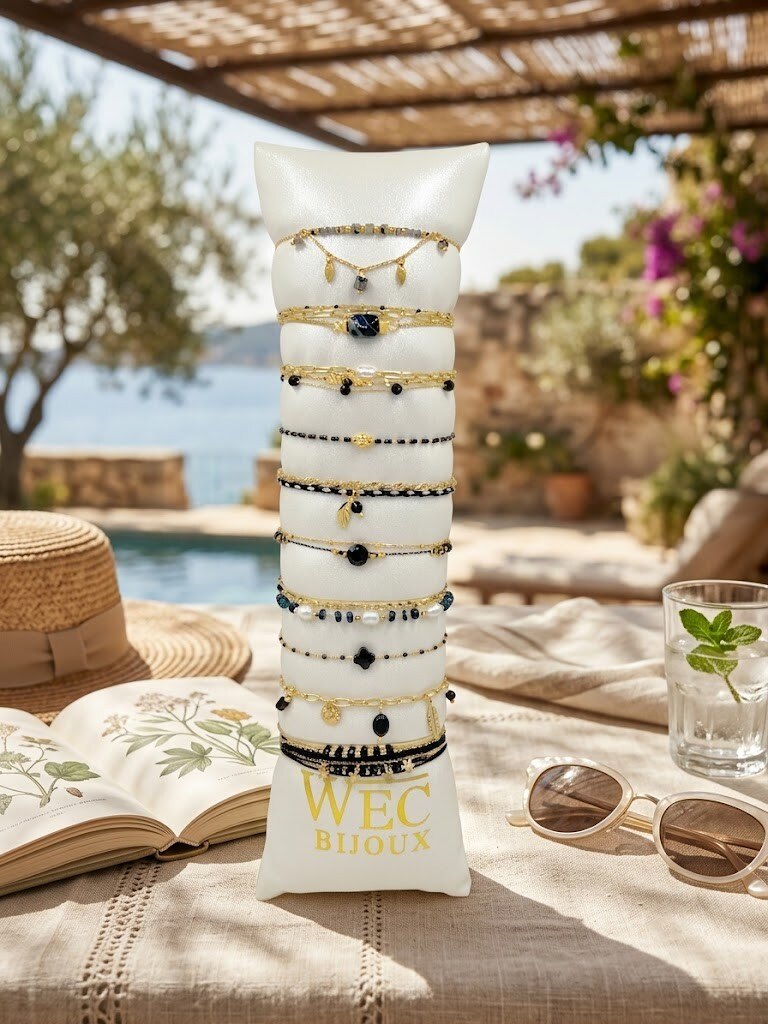 Grossista WEC Bijoux - Set di 10 braccialetti in acciaio inossidabile +salsiccia