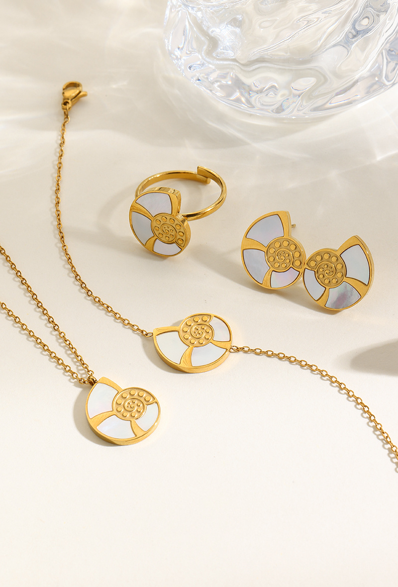 Grossiste WEC Bijoux - Parure Escargot Collier & Bracelet & Boucle d'oreilles & Bague en Acier Inoxydable