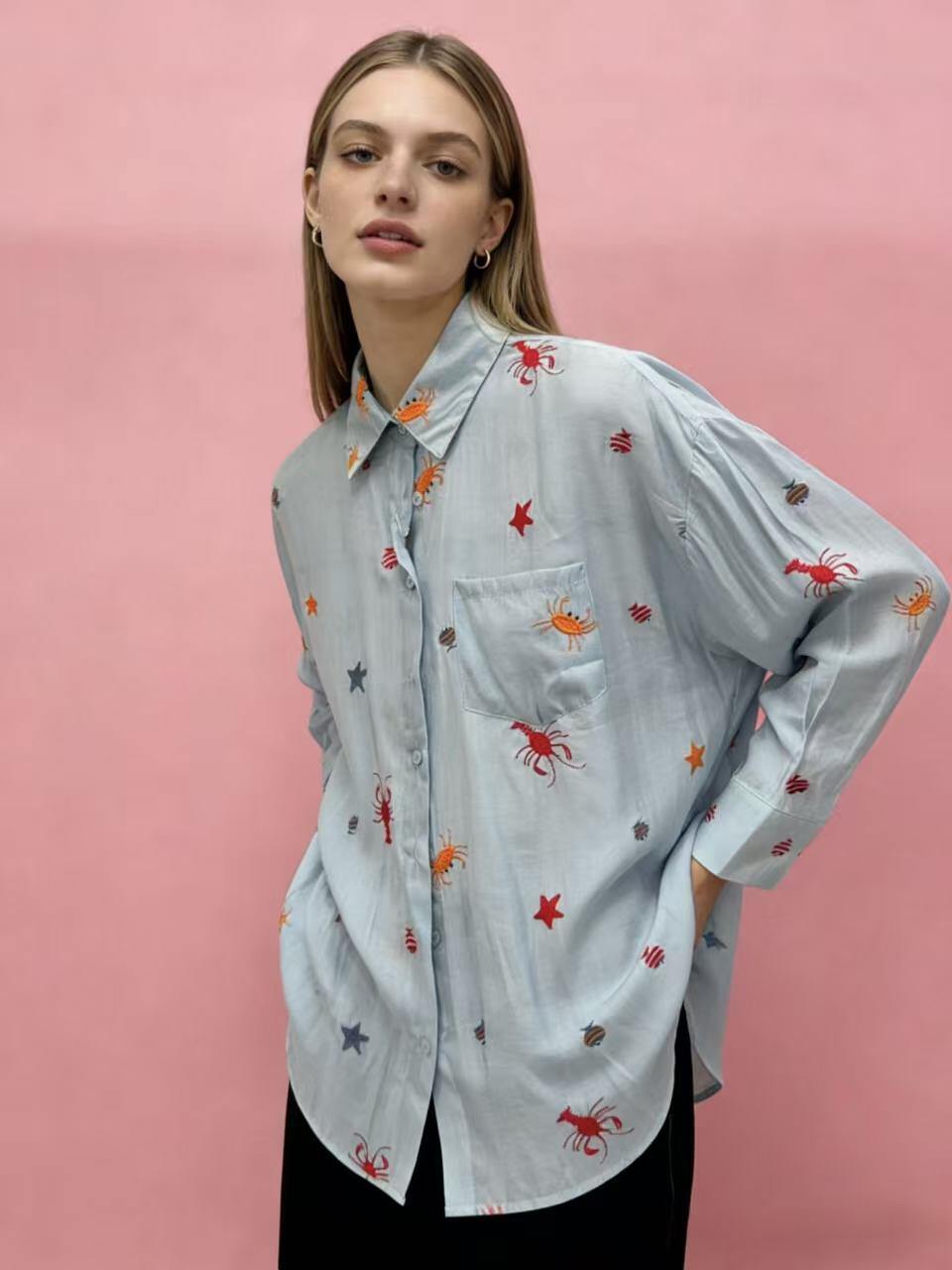 Grossista WEILCO - CAMICIA IN VISCOSA RICAMATO