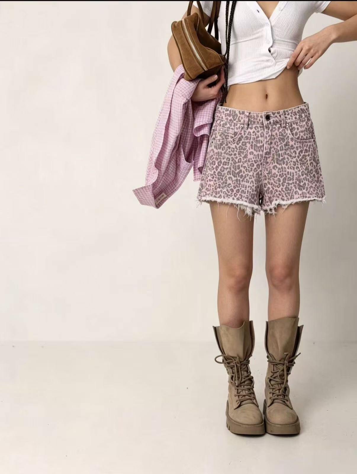 Grossista WEILCO - shorts denim animalier rosa