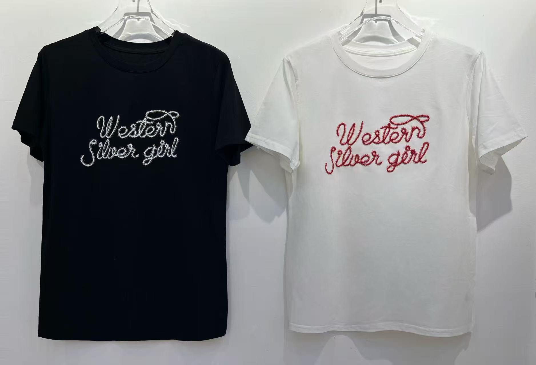 Wholesaler WEILCO - BI-STRETCH T-SHIRT WITH WESTERN SILVER EMBROIDERY FOR GIRL