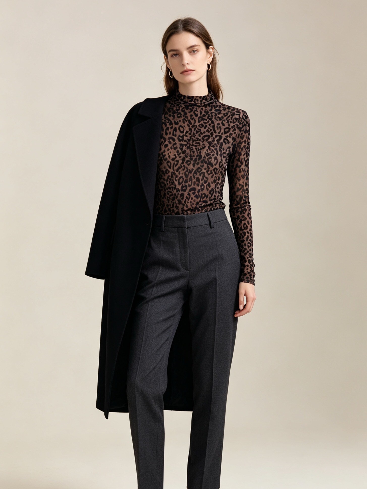 Wholesaler WESTEENE ITALY - TOP ADERENTE VELATO FANTASIA LEOPARDO STILE MINIMAL CHIC