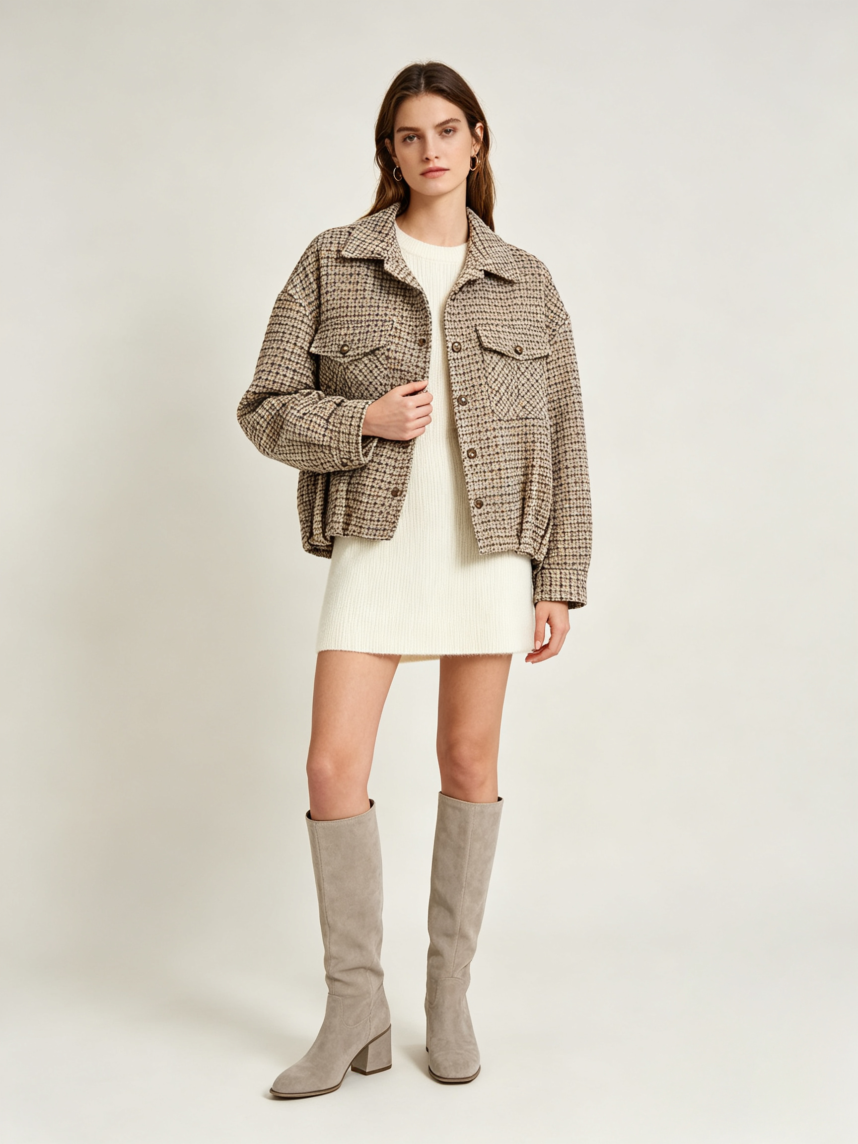 Wholesaler WESTEENE ITALY - VINTAGE CHECKED SHACKET JACKET OVERSIZED FIT