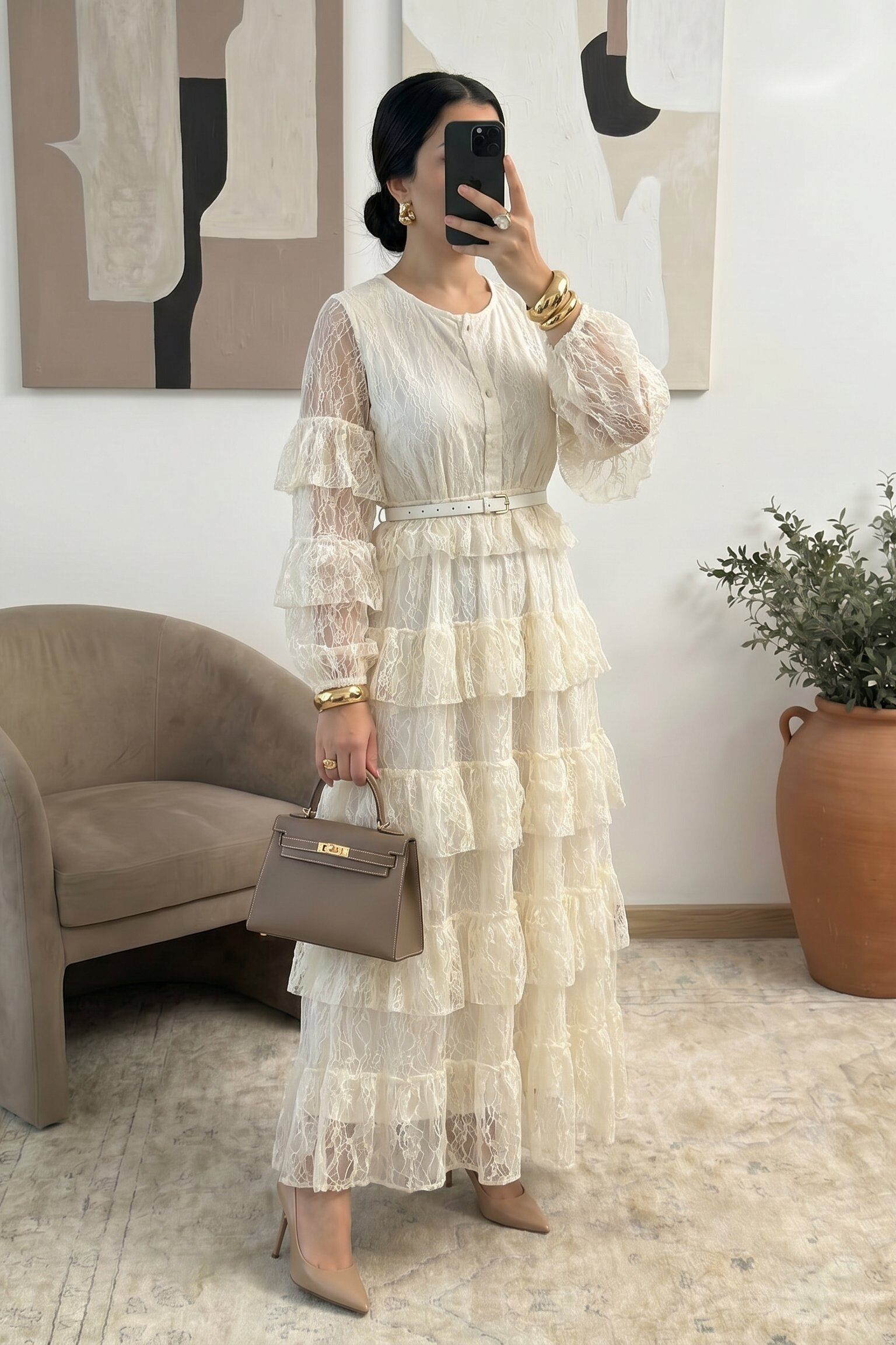 Grossista White Icy by Shako - ABITO IN PIZZO SAFYIA