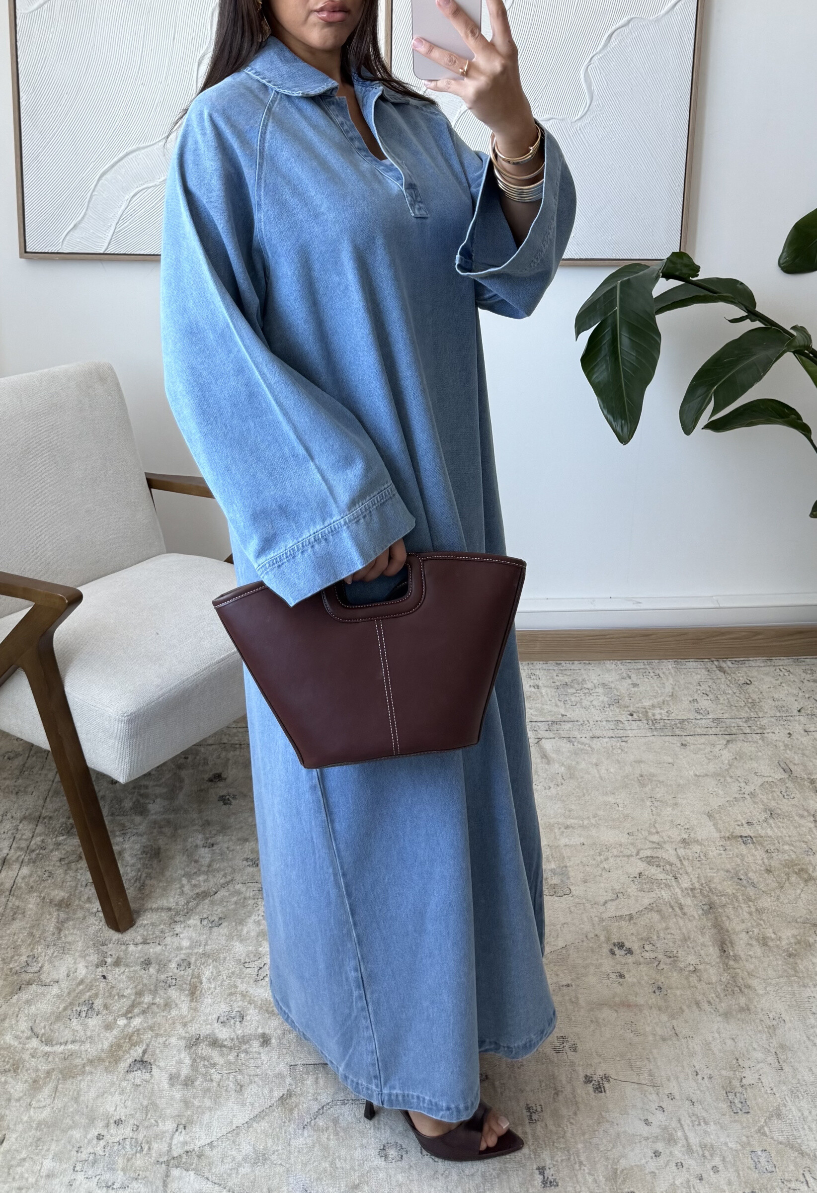 Grossiste White Icy - Robe Leïna - Abaya Denim