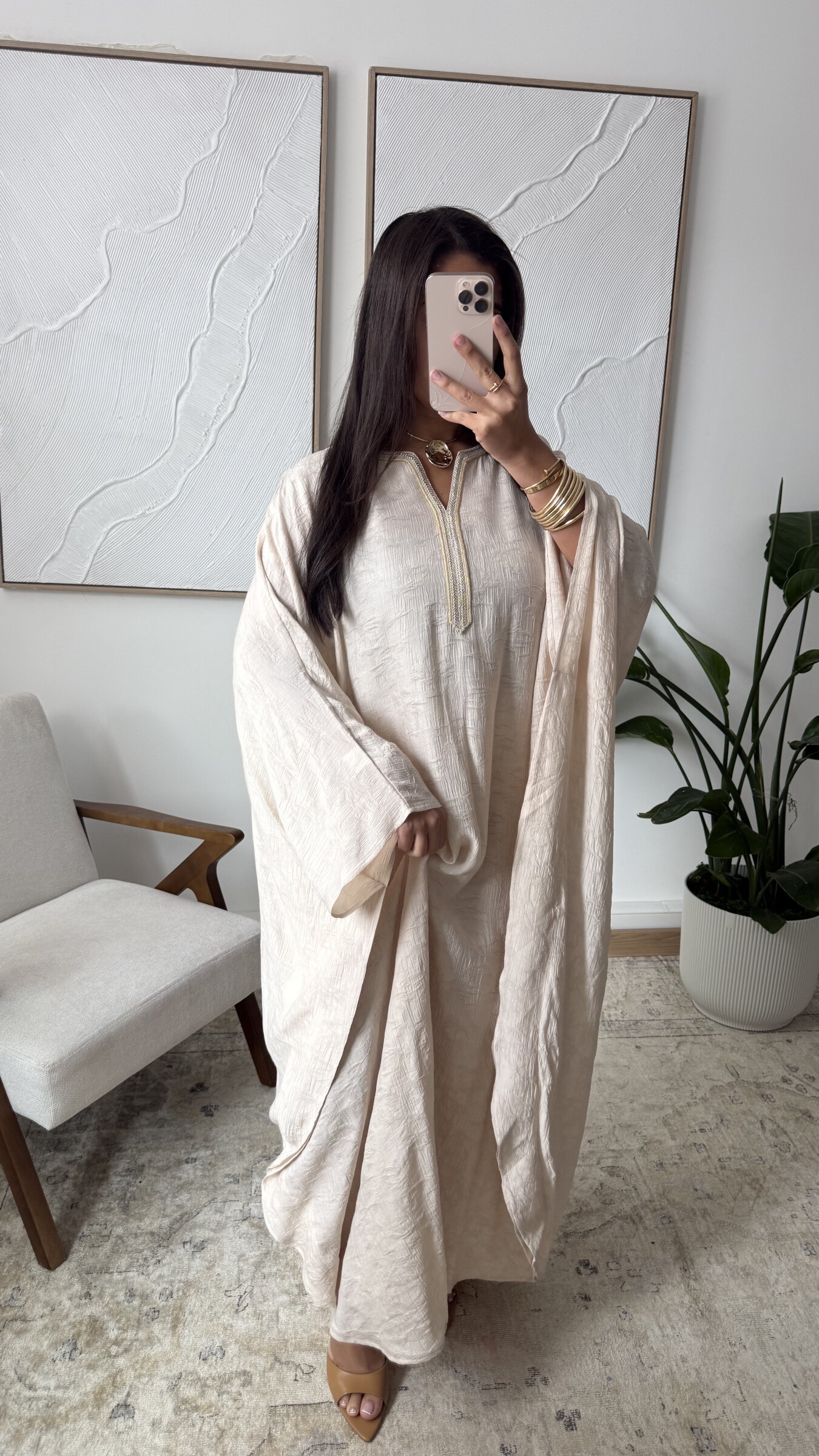 Grossiste White Icy - Abaya papillon