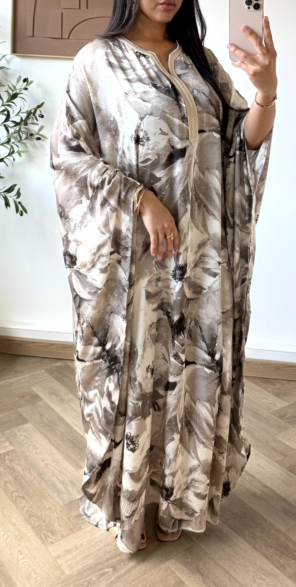 Grossiste White Icy - Robe abaya strass étoilé