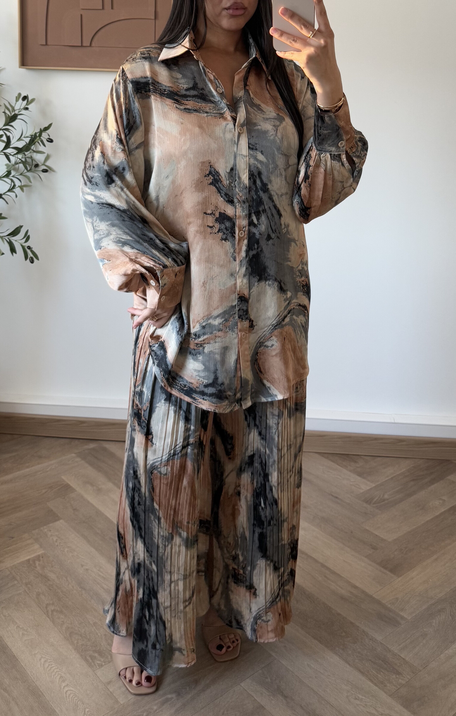 Wholesaler White Icy - Pleated effect print set
