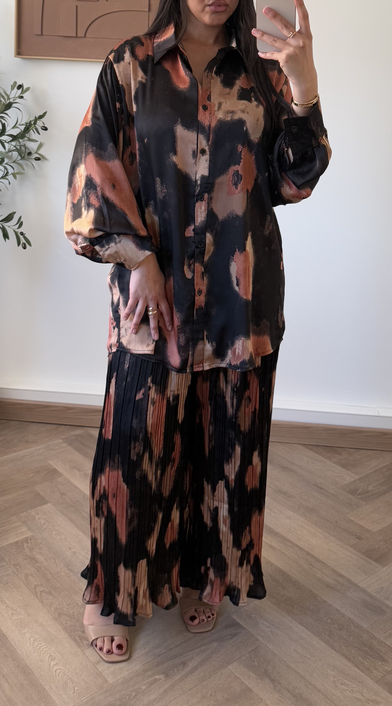 Wholesaler White Icy - Pleated effect print set