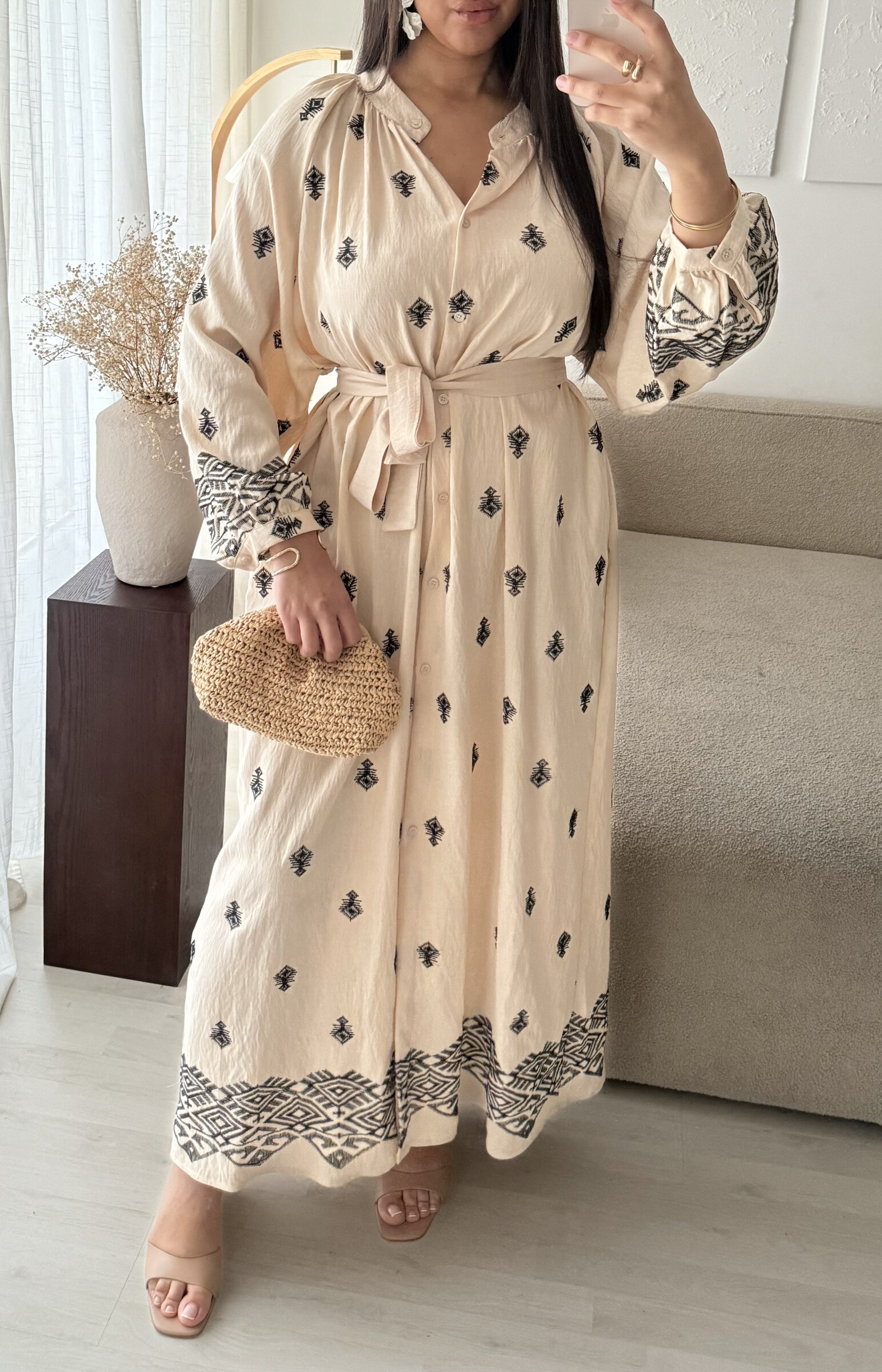 Wholesaler White Icy - Oriental embroidery dress