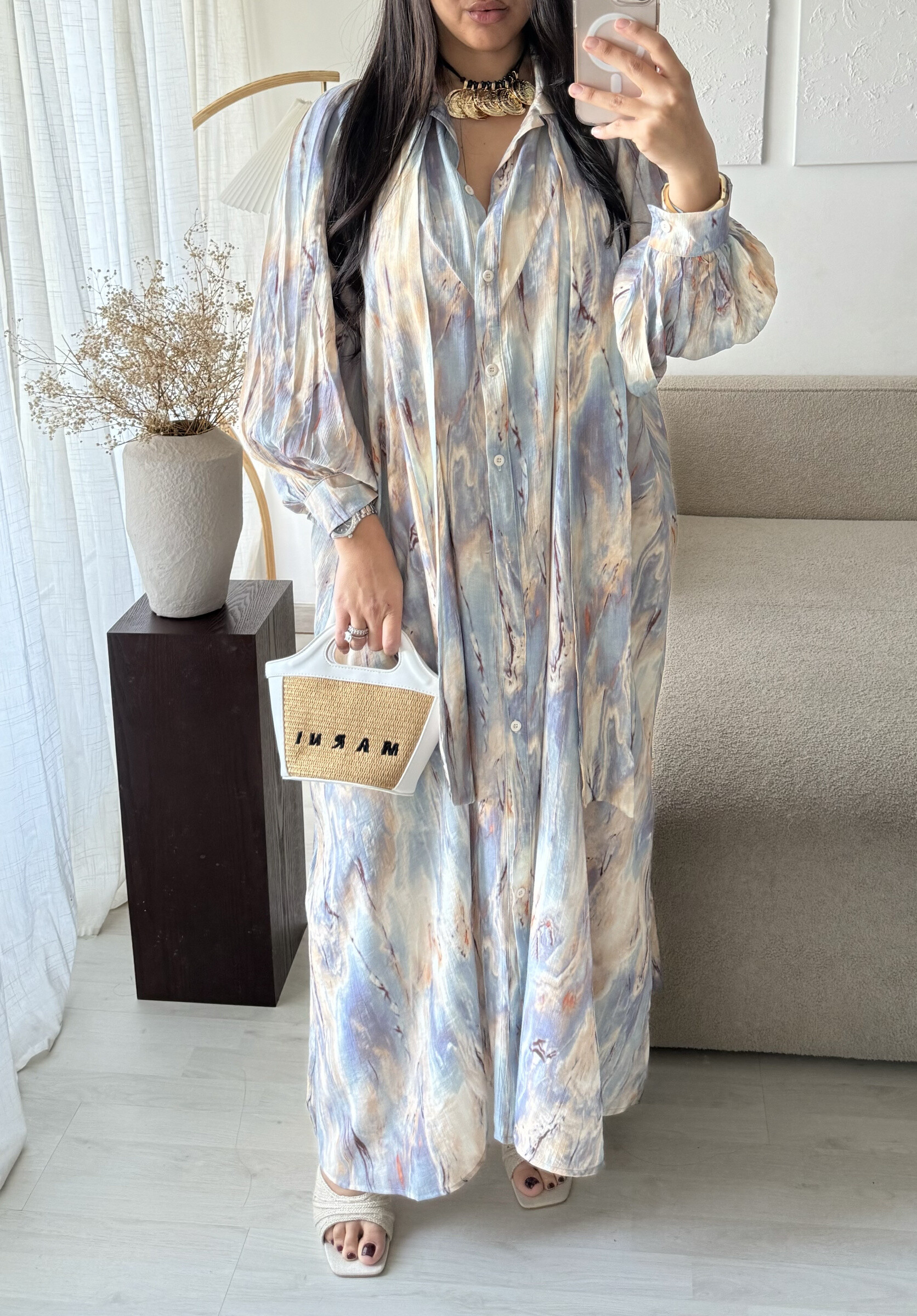 Wholesaler White Icy - Long printed tie dress