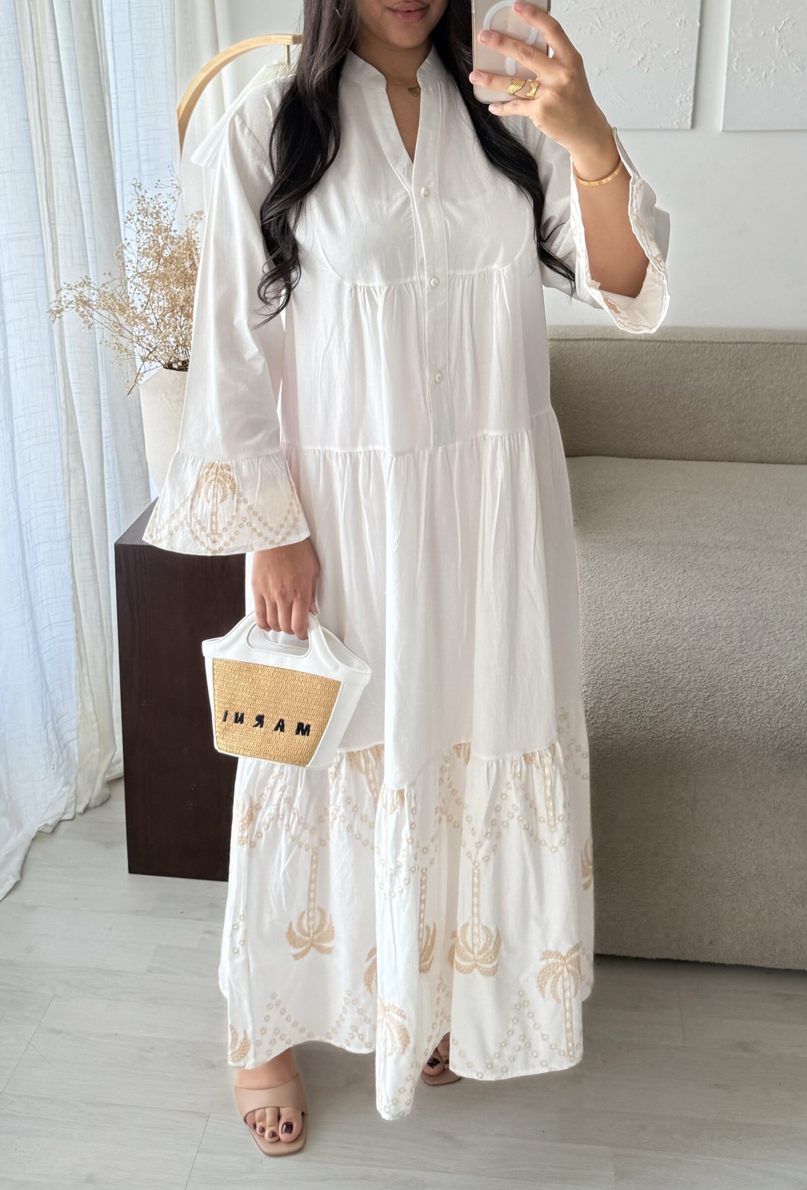 Wholesaler White Icy - Oriental embroidery dress