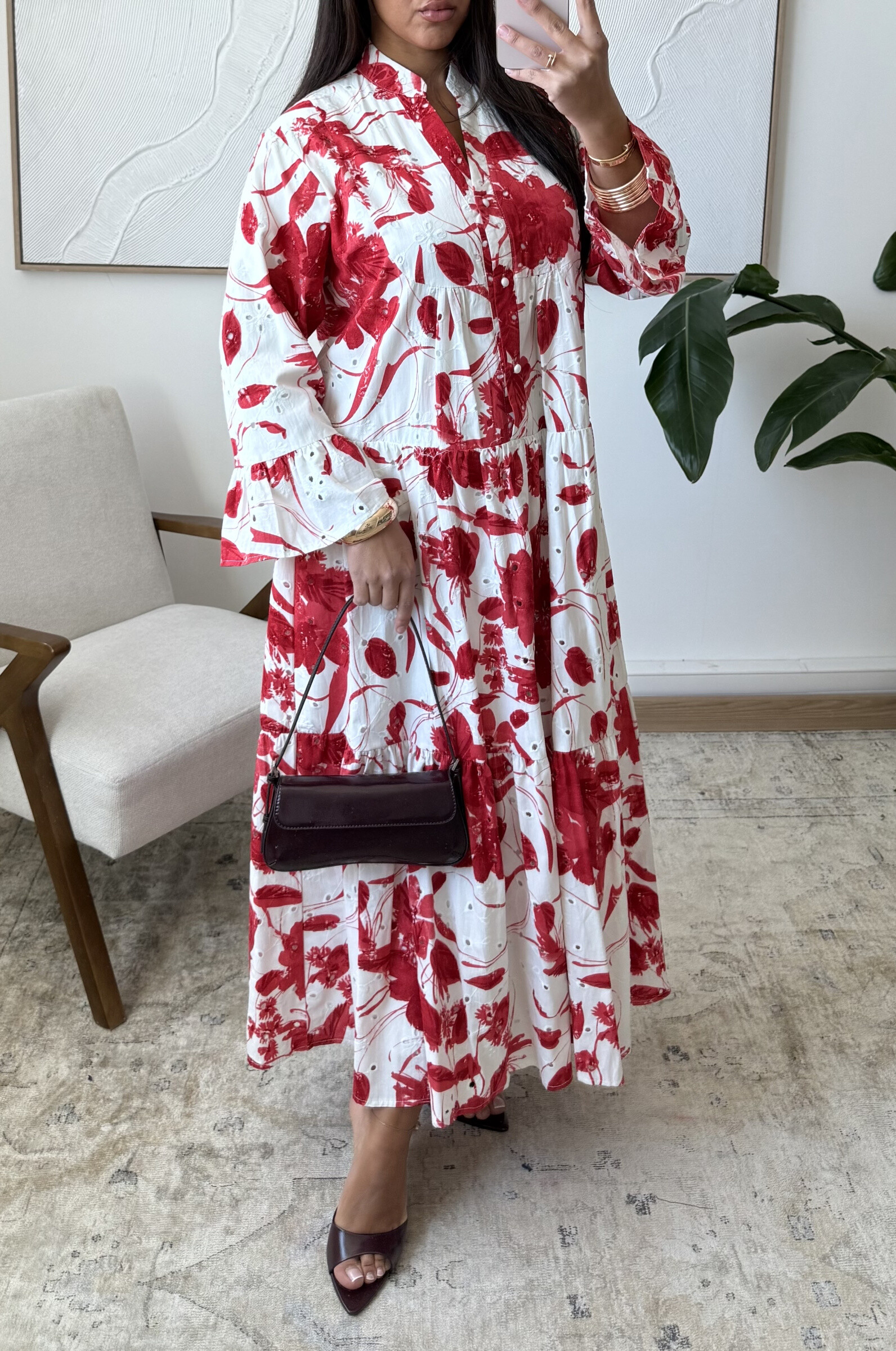 Wholesaler White Icy - English embroidery print dress