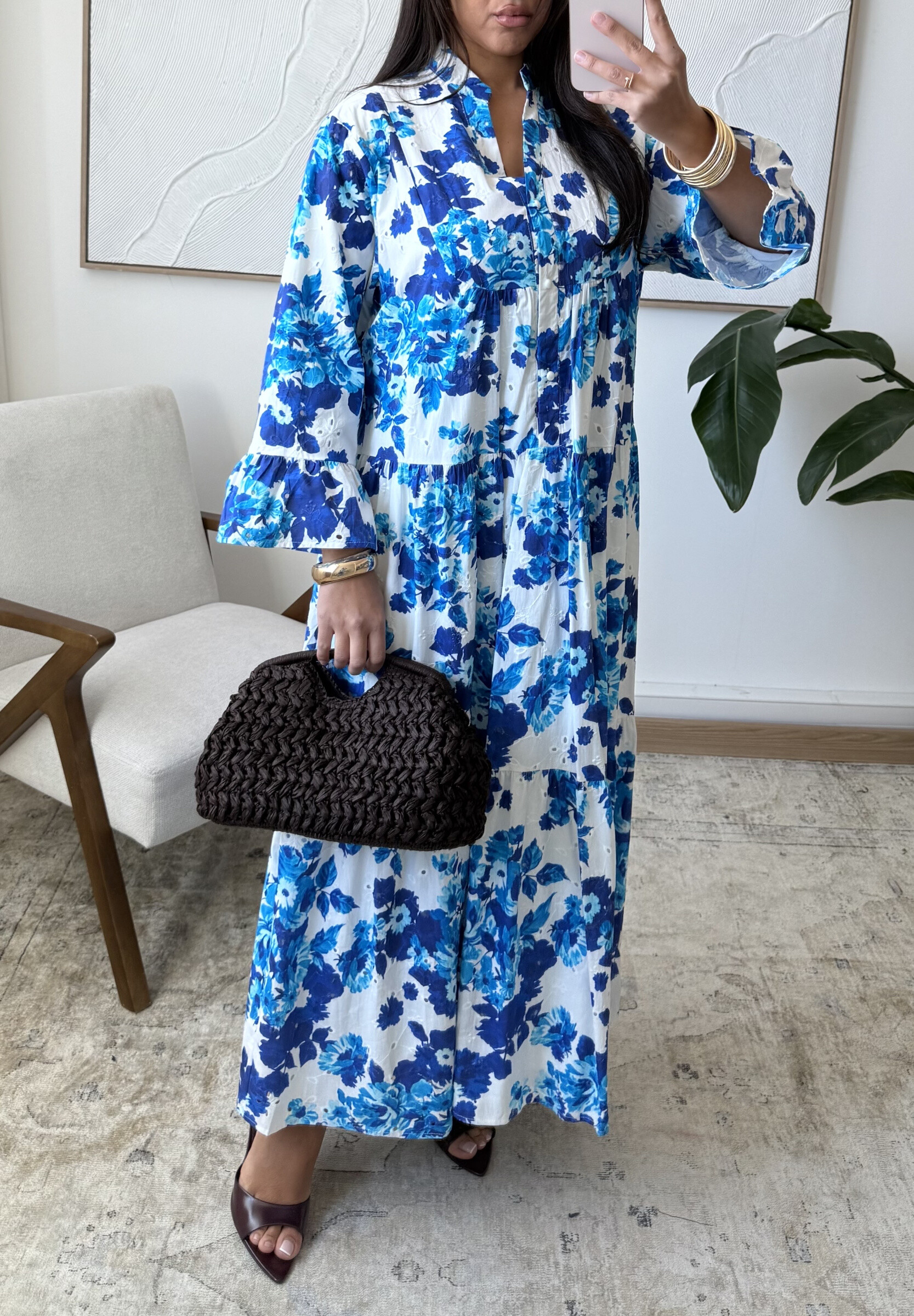 Wholesaler White Icy - English embroidery print dress
