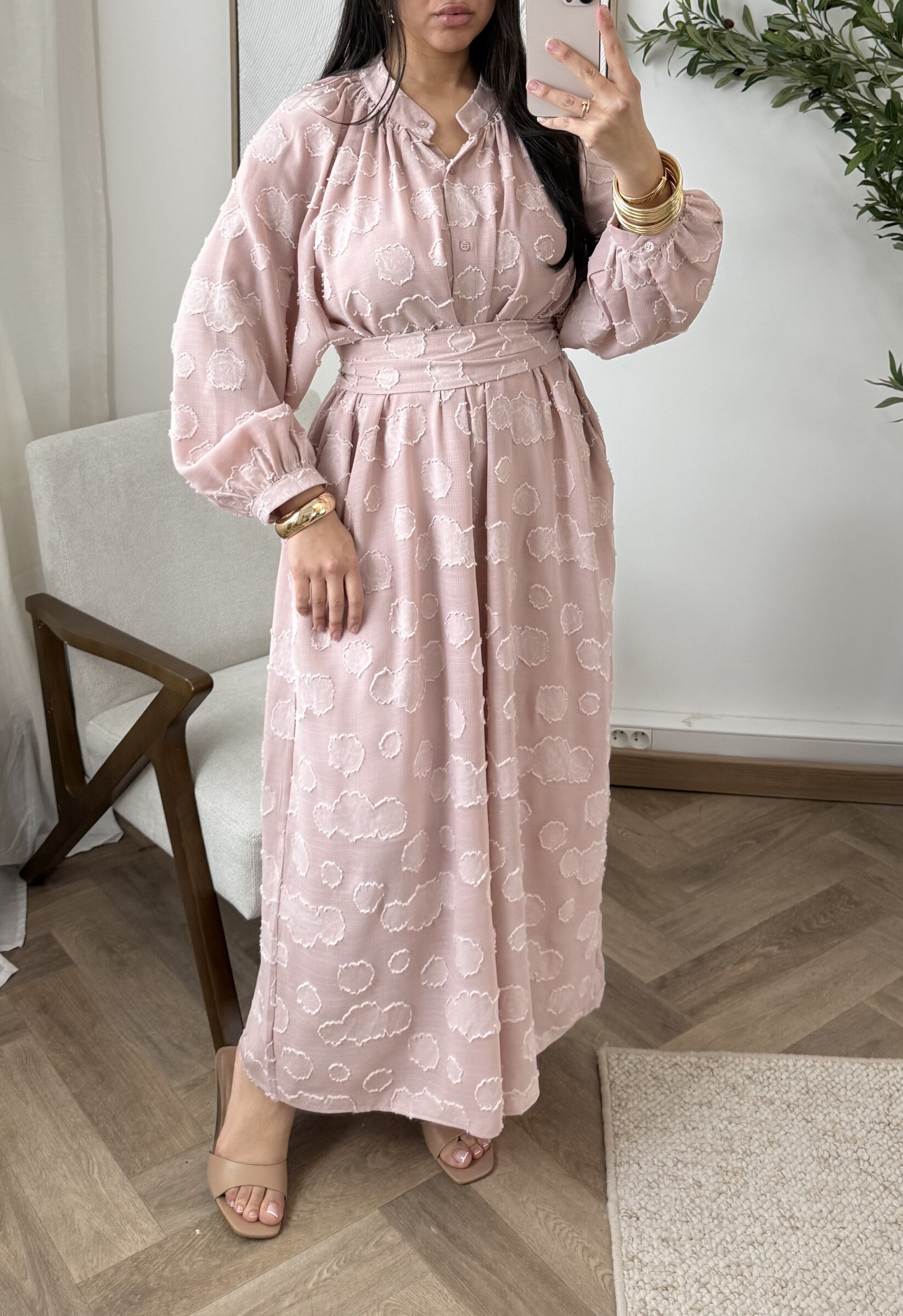 Wholesaler White Icy - Cloudy embroidery dress