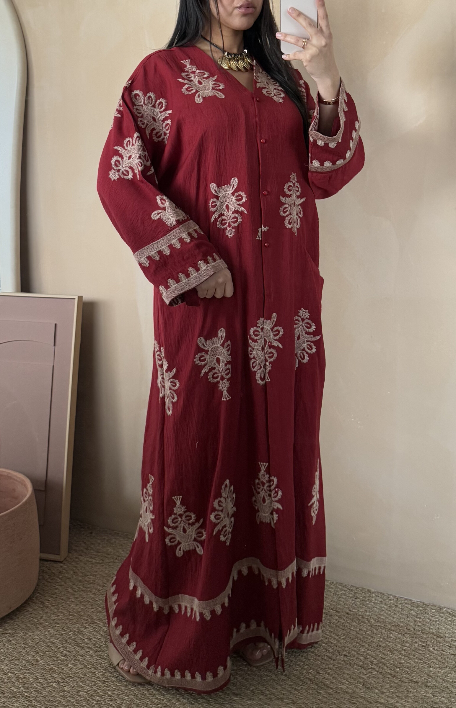 Wholesaler White Icy - Large oriental embroidery dress