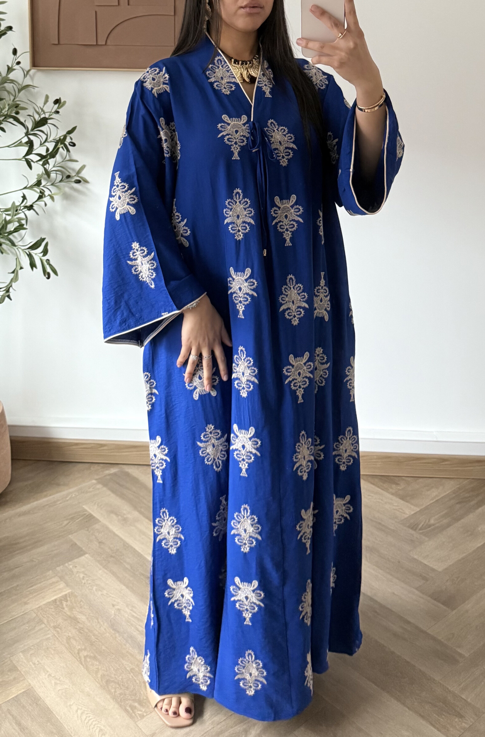 Wholesaler White Icy - Oriental embroidery dress with bow tie