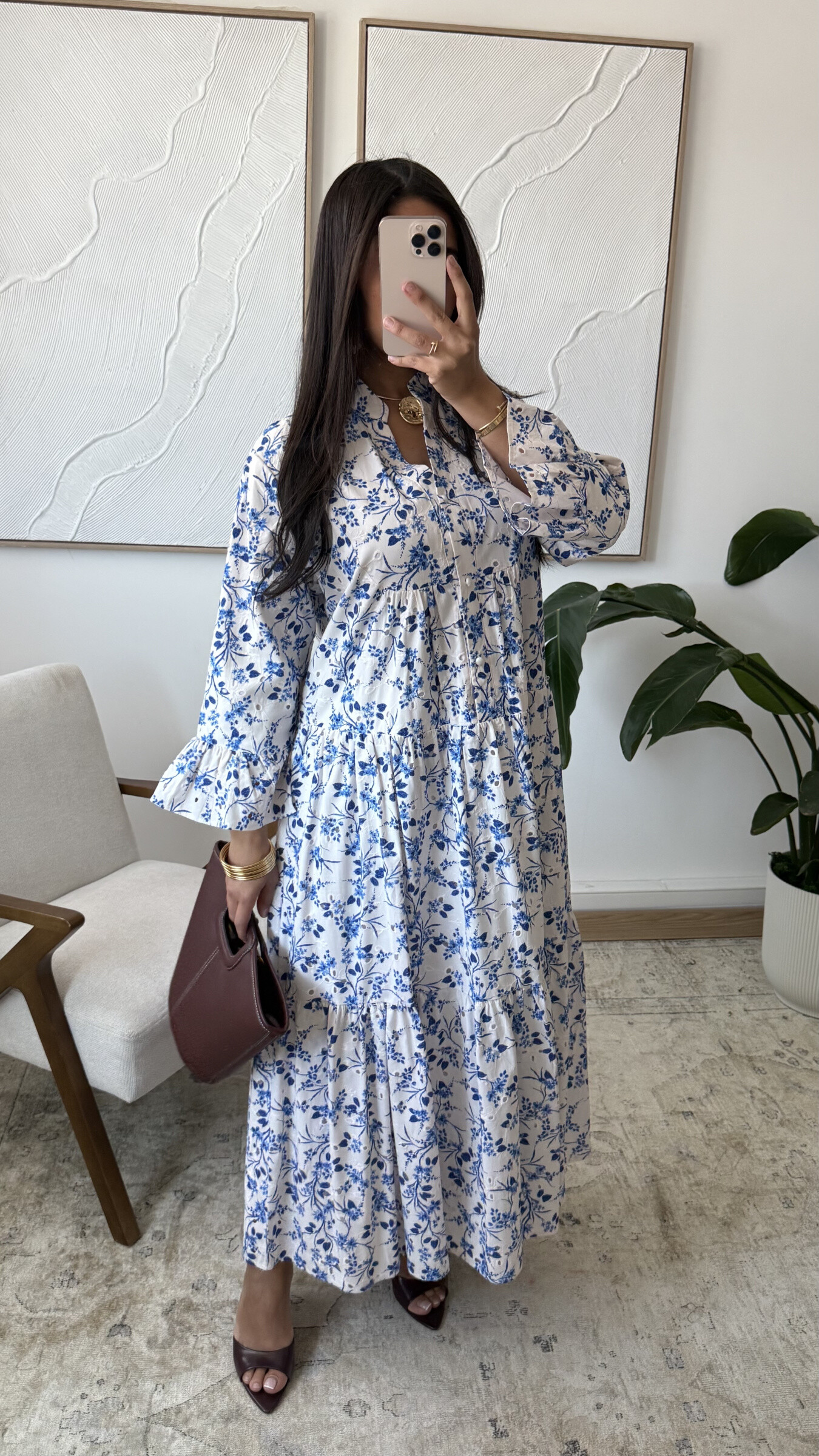 Wholesaler White Icy - English embroidery print dress