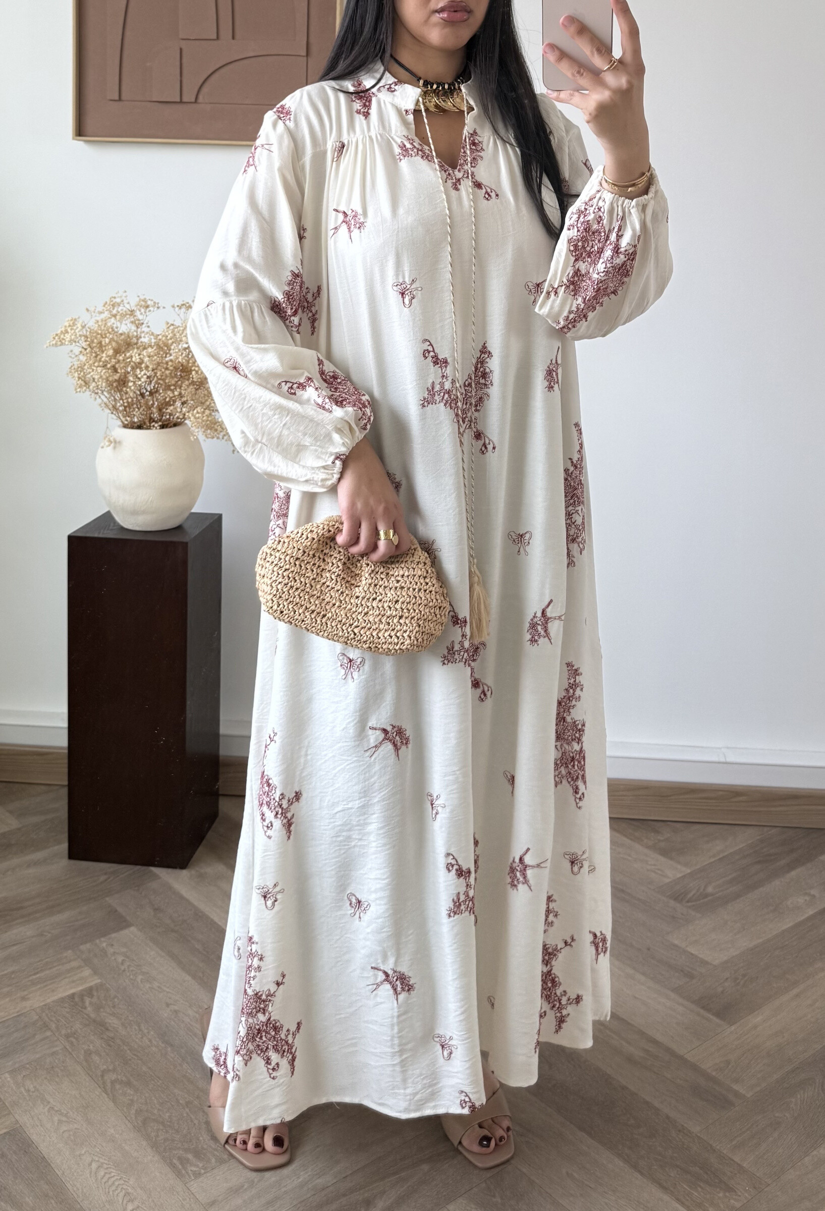 Wholesaler White Icy - Oriental embroidery dress