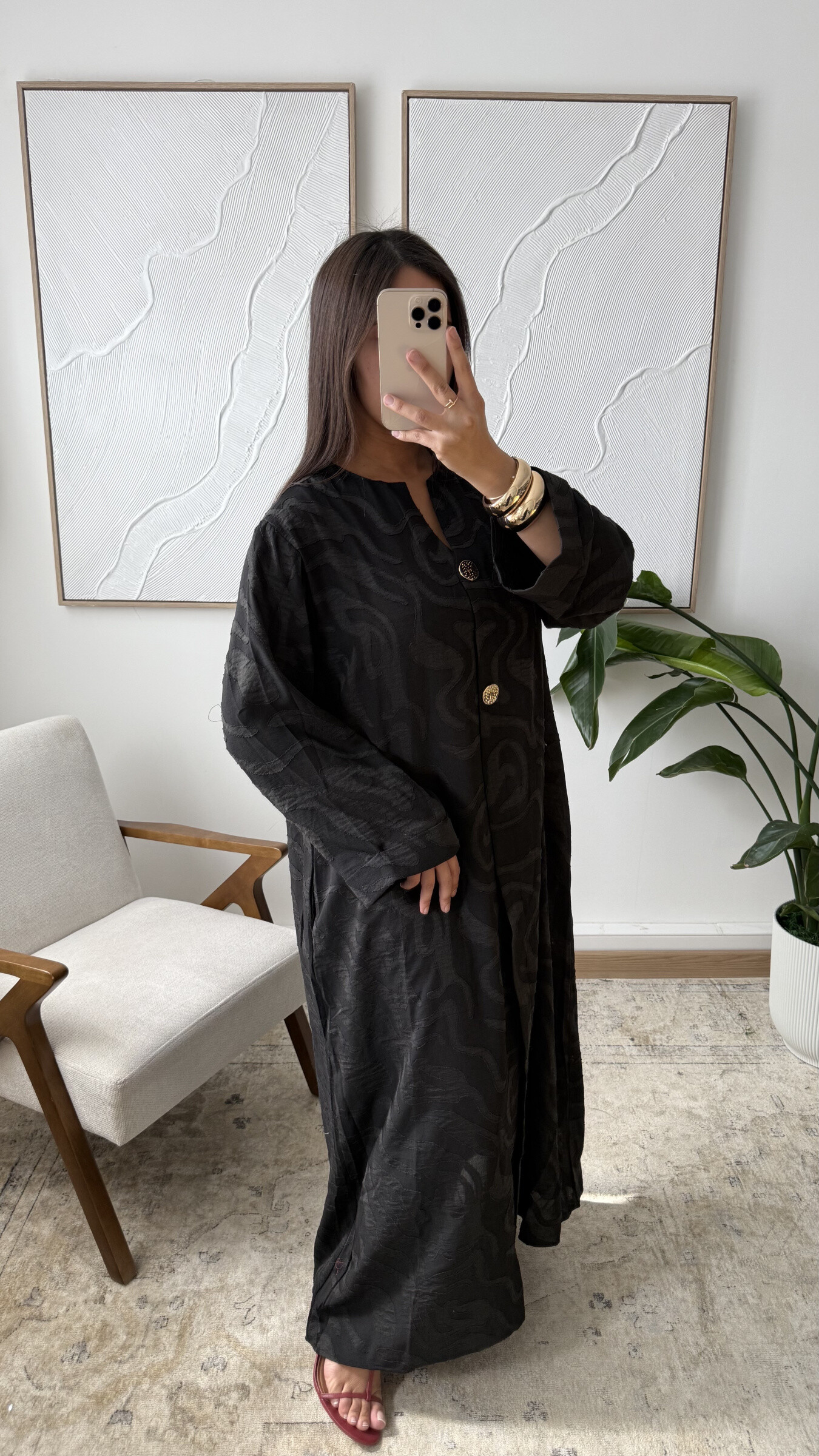 Wholesaler White Icy - Abaya Dounia - Jacquard