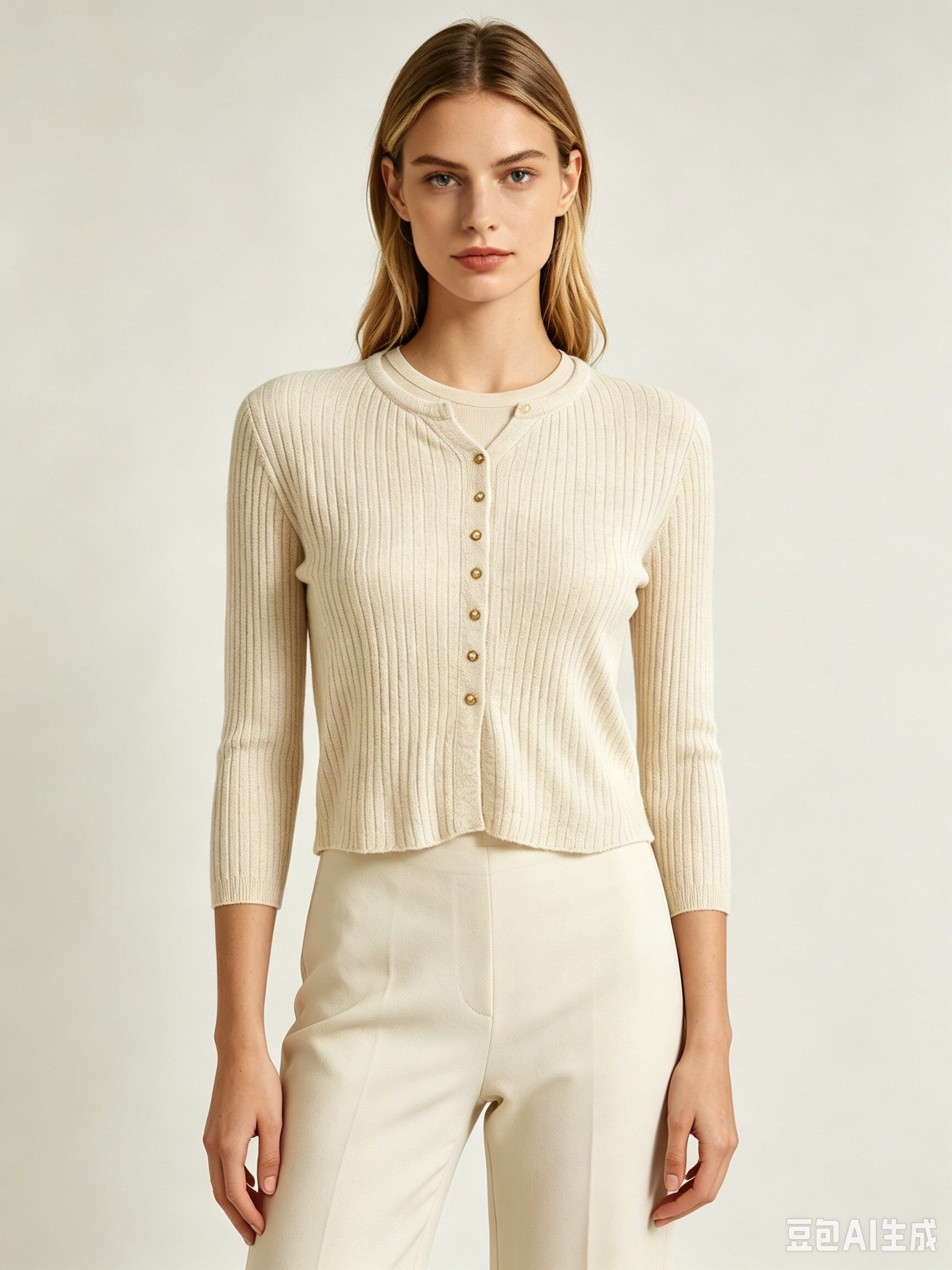 Grossiste WHOO - Cardigan ribé à boutons dorés