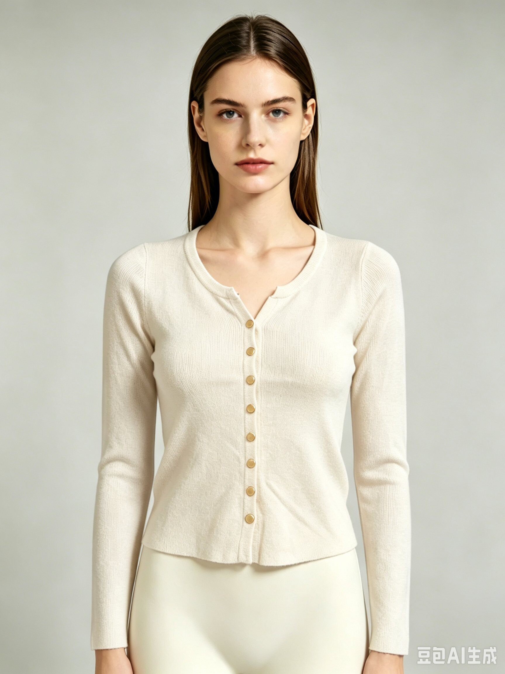 Grossiste WHOO - Gilet chiné boutons dorés