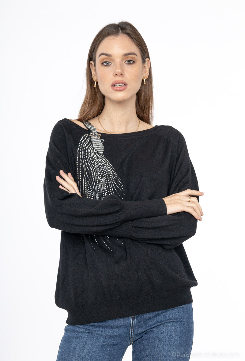 Wholesaler WHOO - Knitted sweater with rhinestones