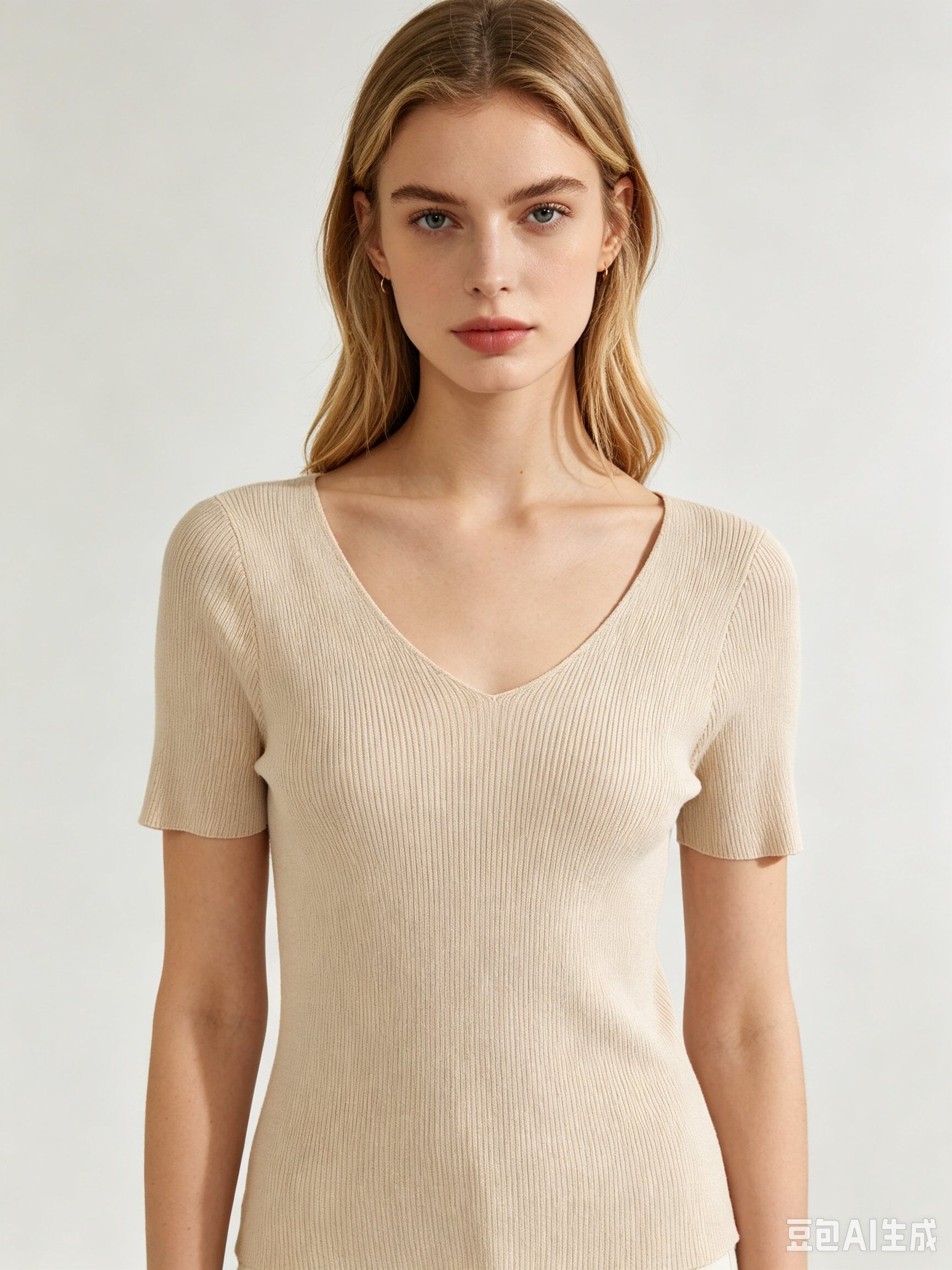 Großhändler WHOO - Kurzarm-Pullover mit V-Ausschnitt