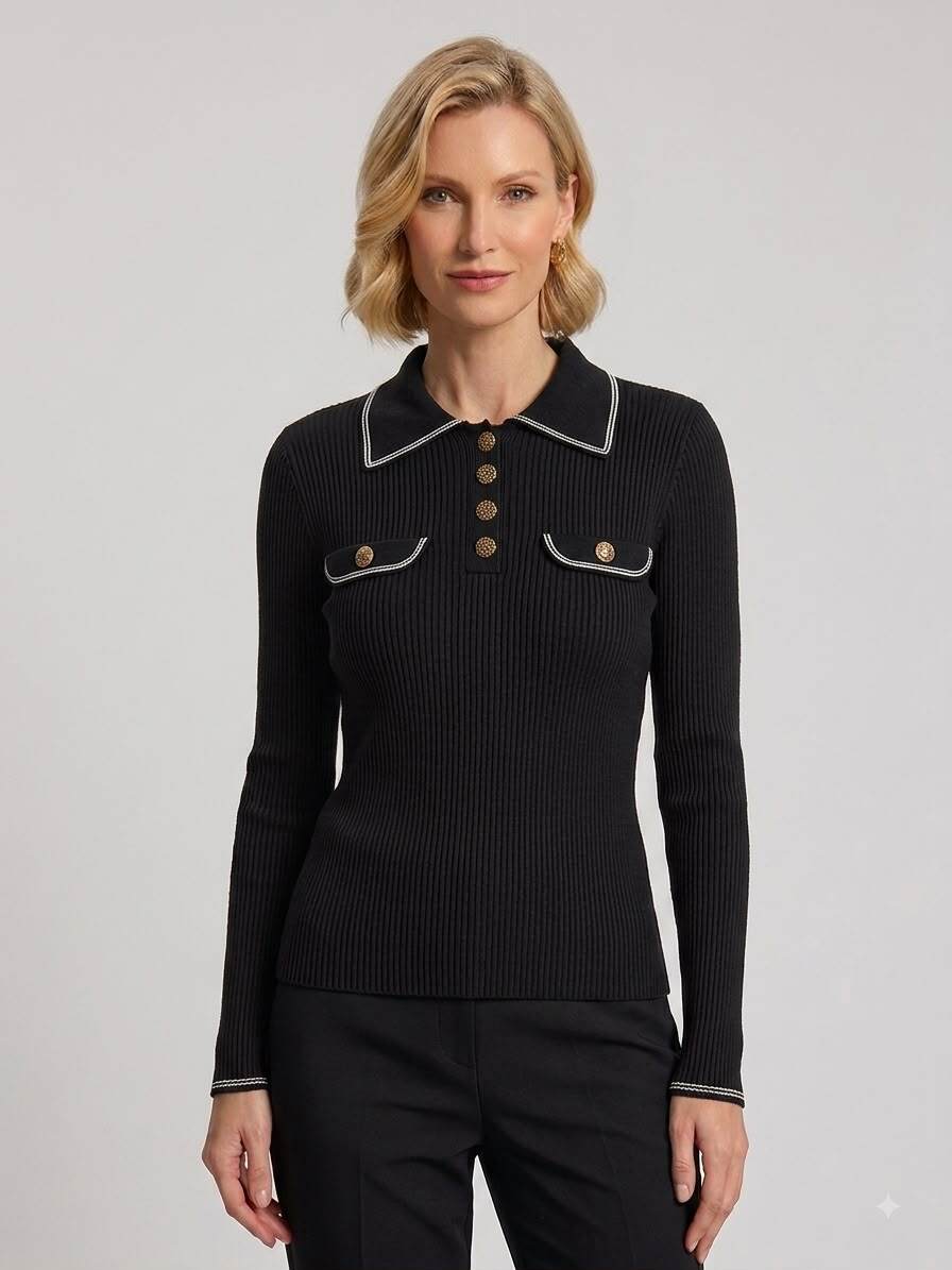 Grossiste WHOO - Pull élégant avec boutons dorés