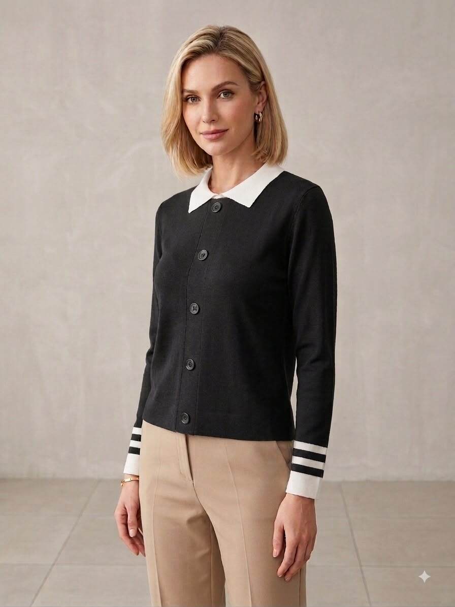 Wholesaler WHOO - Polo neck sweater with black buttons
