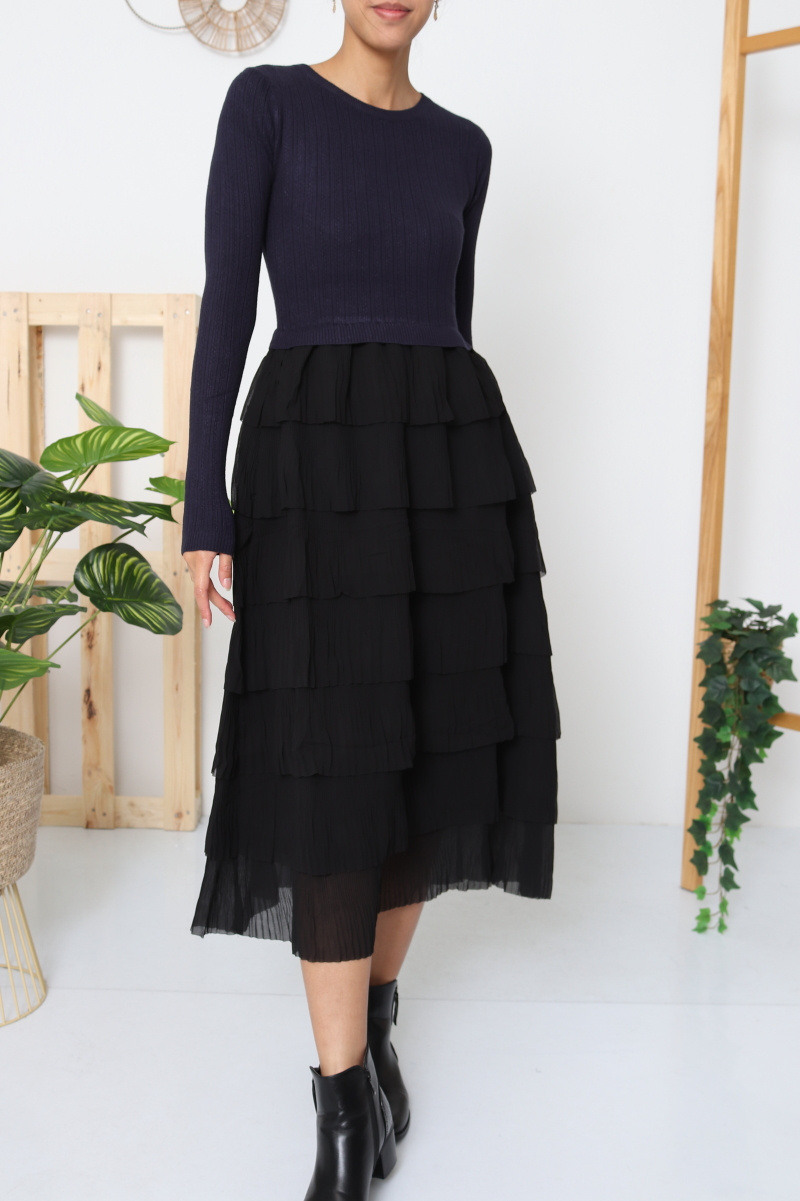 Mayorista WHOO - Vestido en doble material