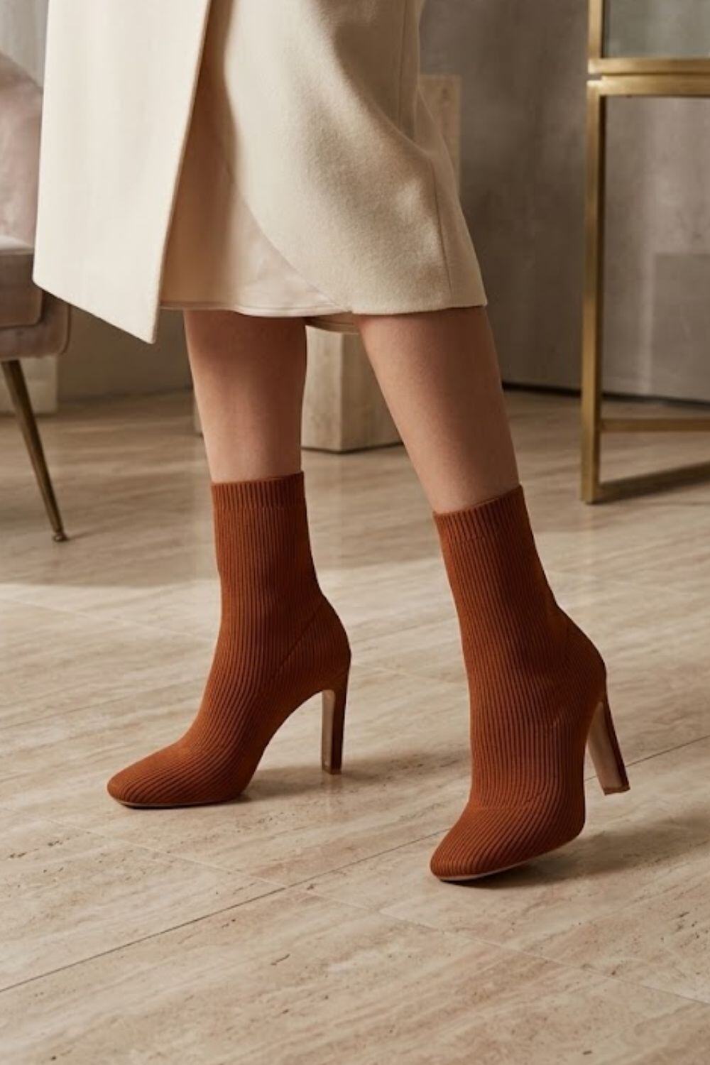 Grossiste WILADY - Bottines chaussettes en tricot mailles côtelées