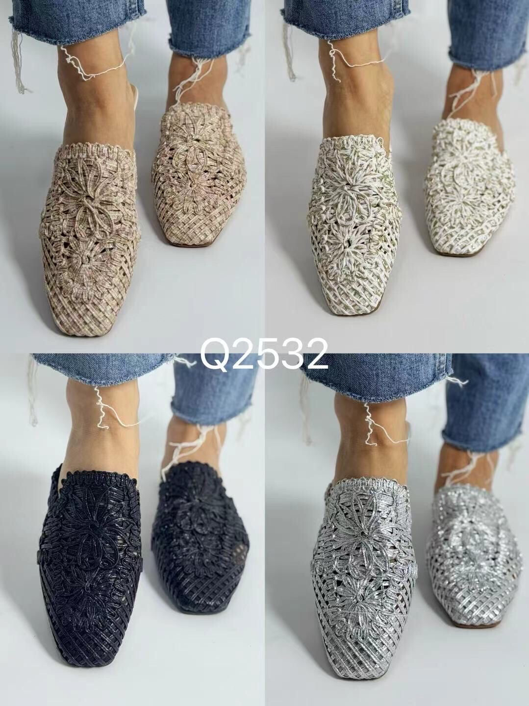 Wholesaler WILADY - Woven canvas mules