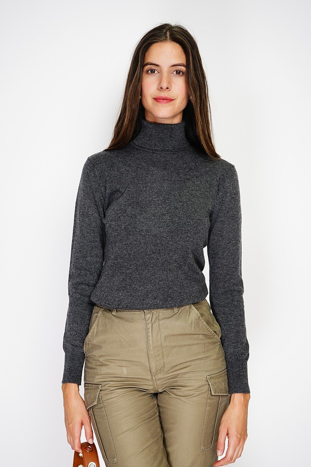 Wholesaler William de Faye - Classic turtleneck sweater with long sleeves, knitted with double yarn