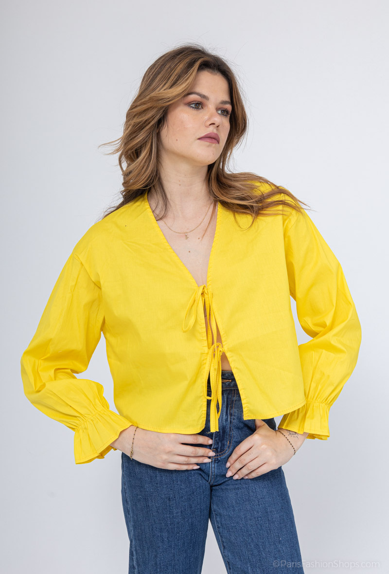 Mayorista Willow - Blusa lisa con nudos