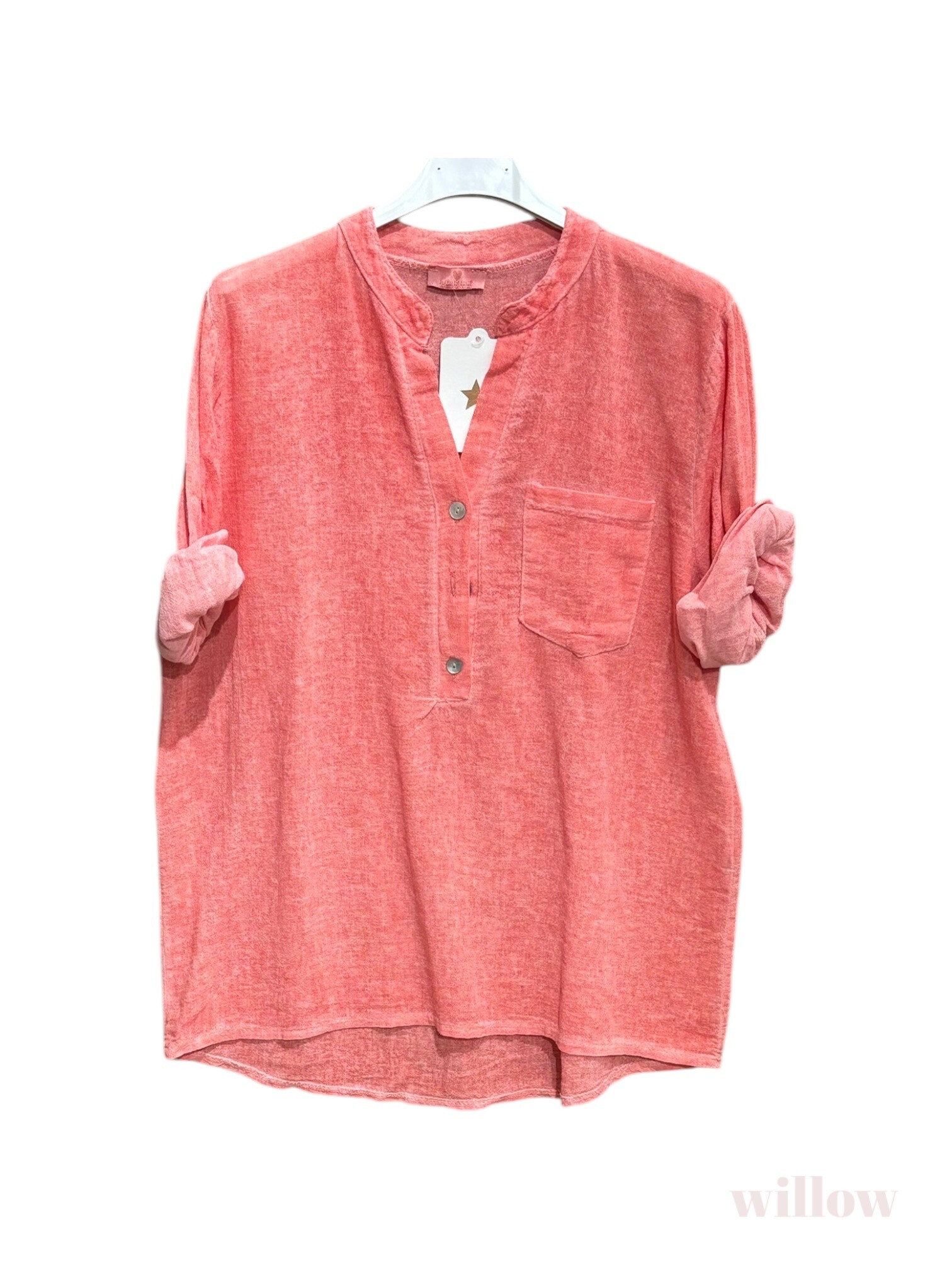 Wholesaler Willow - Vichy printed Peter Pan collar blouse top