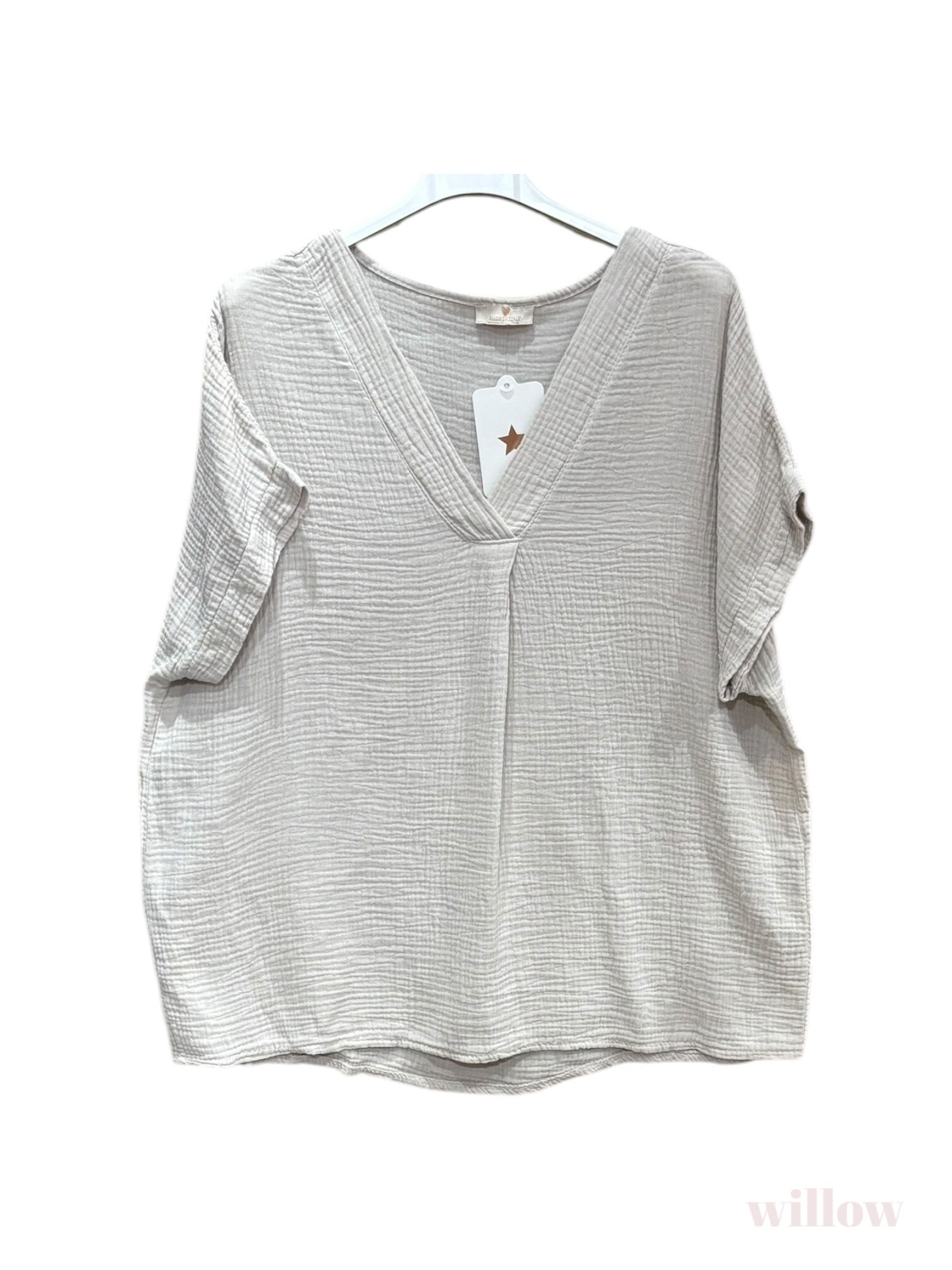 Wholesaler Willow - Vichy printed Peter Pan collar blouse top