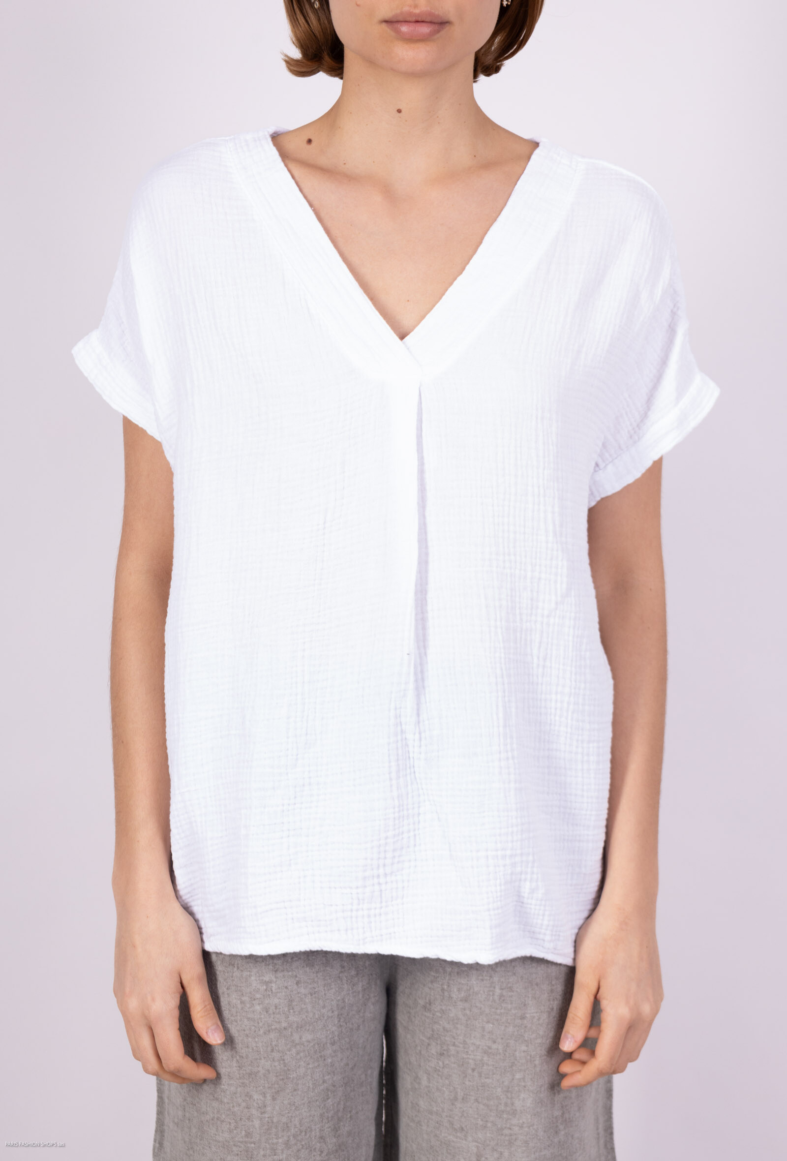 Grossiste Willow - Haut uni en gaze de coton #4695
